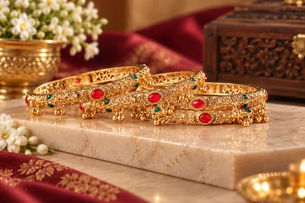 Gold_Tone_Red_Green_Stone_Bangle_Set_For_Women
