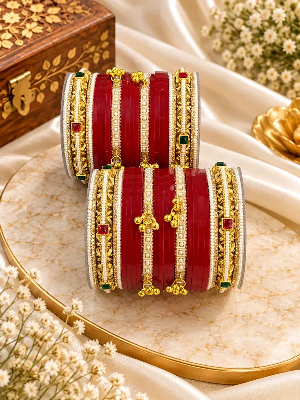 Red_Stone_Studded_Bridal_Bangle_Set_For_Women