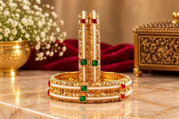 Gold_Tone_Embellished_Stone_Bangle_Set_For_Women