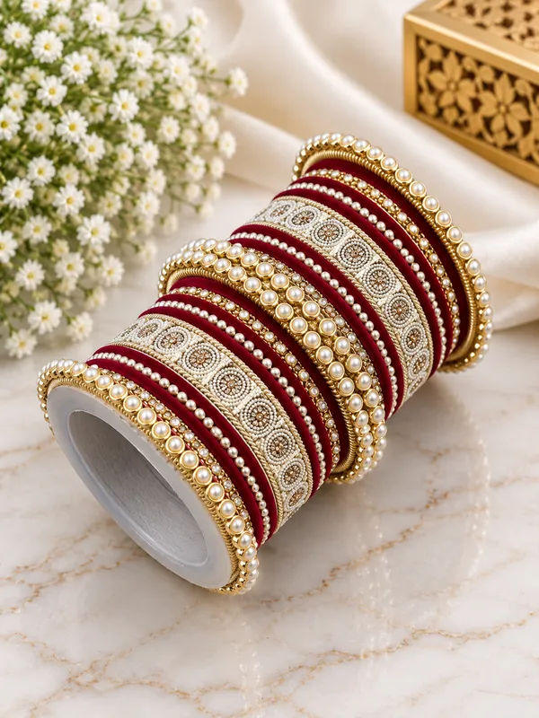 Red_Embellished_Traditional_Bangles_Set_For_Women