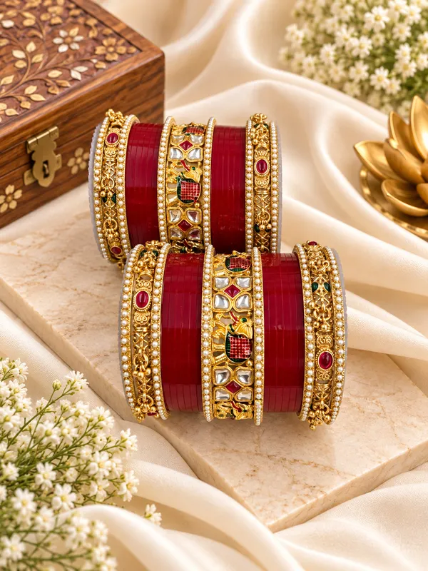 Red_Embellished_Bridal_Bangle_Set_For_Women