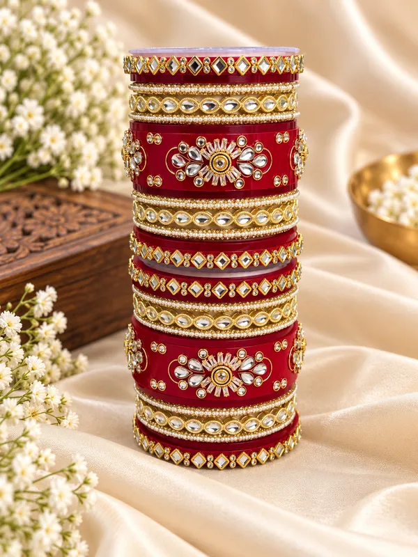 Red_Embellished_Bridal_Bangle_Set_For_Women
