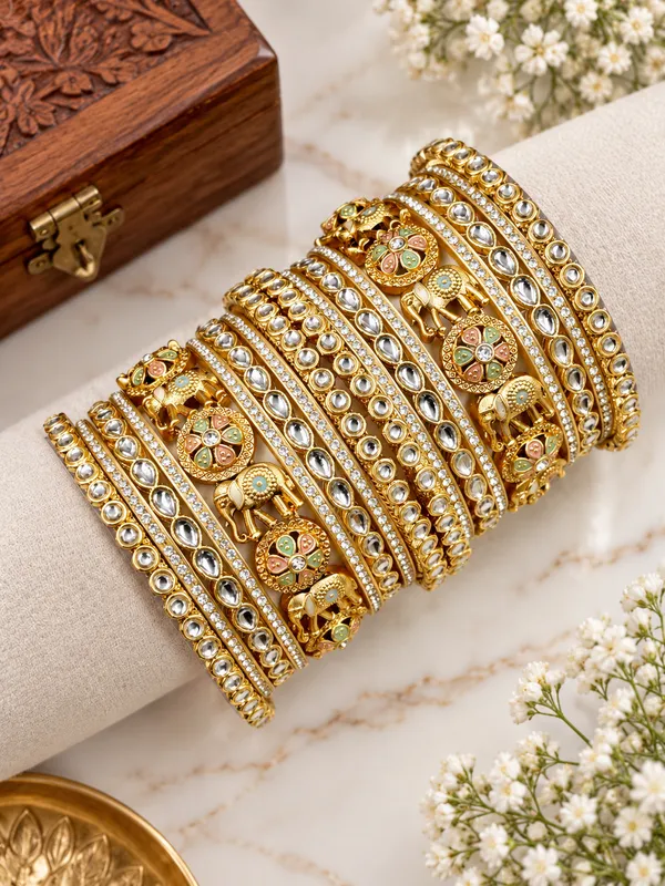Gold_Tone_Kundan_Designer_Bangle_Set_For_Women