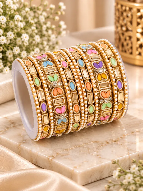 Multicolour_Embellished_Bangle_Set_For_Women