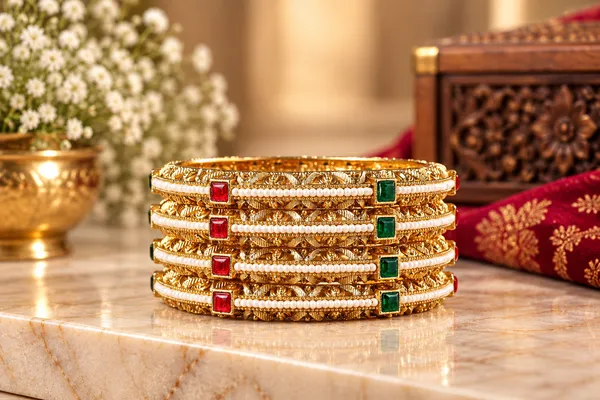 Gold_Tone_Embellished_Stone_Bangle_Set_For_Women