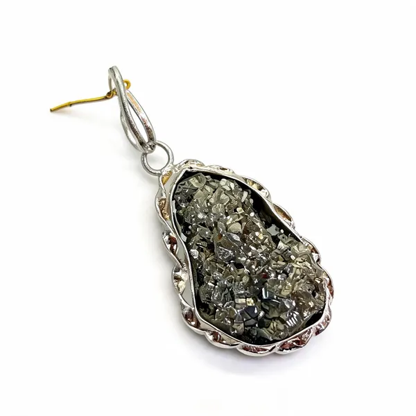 Silver_Tone_Pyrite_Crystal_Drop_Earring_For_Women