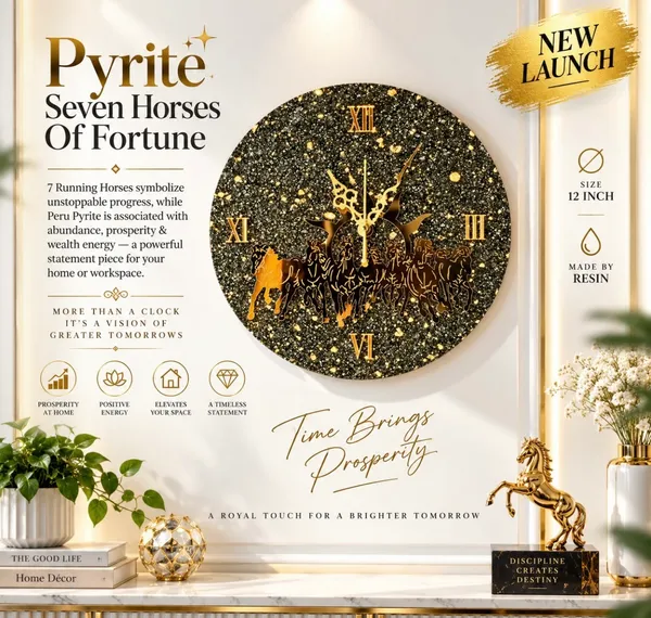 Resin_Royal_Seven_Horses_Wall_Clock