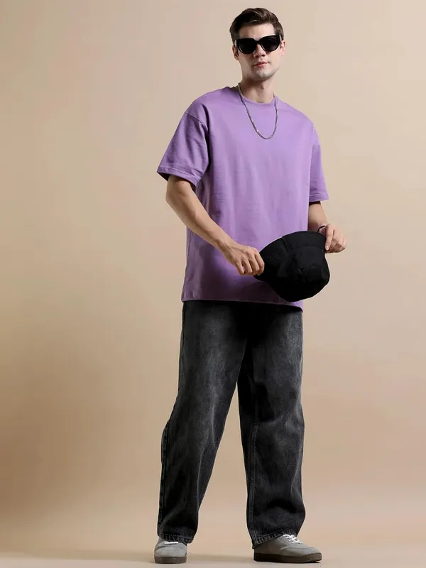 Lavender_Cotton_Oversized_T-Shirt_For_Men