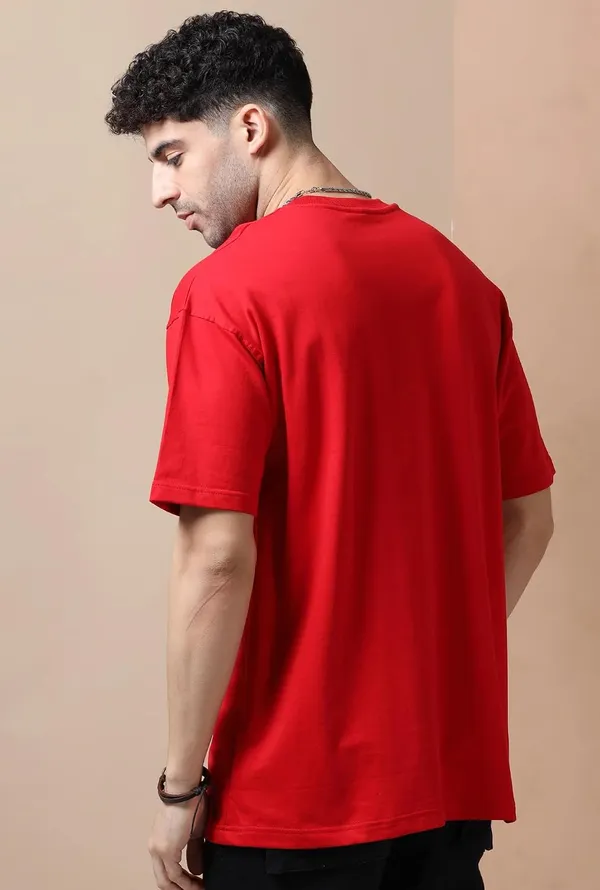 Red_Cotton_Oversized_Bio-Washed_T-Shirt_For_Men