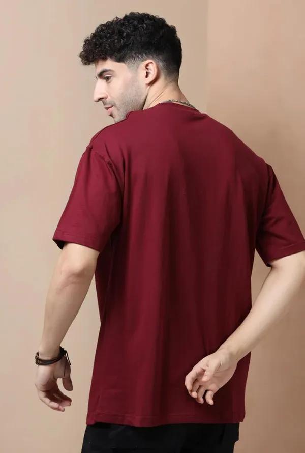 Maroon_Cotton_Oversized_Bio-Washed_T-Shirt_For_Men