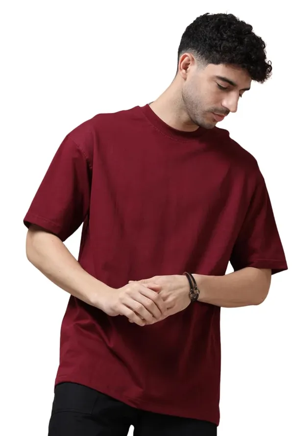 Maroon_Cotton_Oversized_Bio-Washed_T-Shirt_For_Men