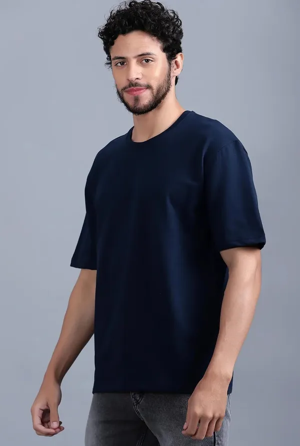 Navy_Blue_Cotton_Oversized_Bio-Washed_T-Shirt_For_Men