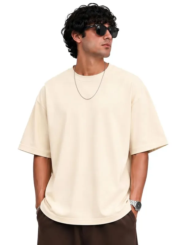 Off_White_Cotton_Oversized_Bio-Washed_T-Shirt_For_Men