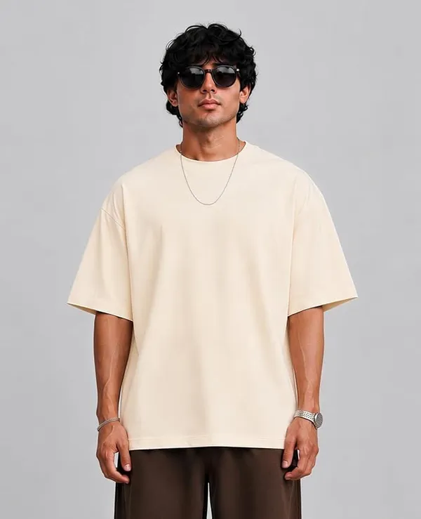 Off_White_Cotton_Oversized_Bio-Washed_T-Shirt_For_Men