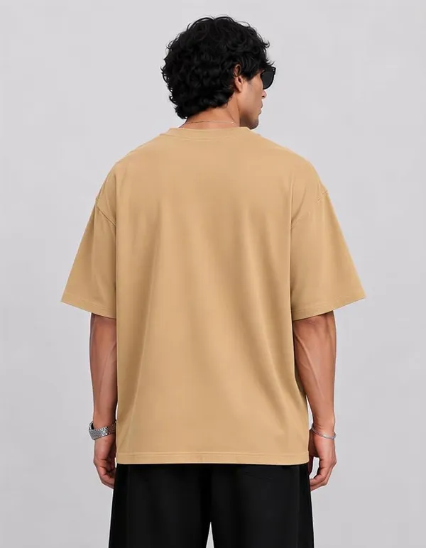 Beige_Cotton_Oversized_T-Shirt_For_Men