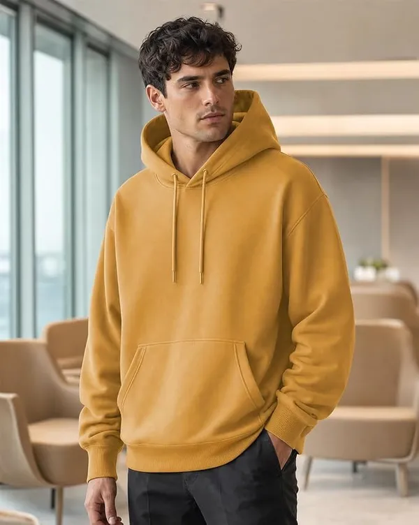 Mustard_Yellow_Cotton_Relaxed_Fit_Pullover_Hoodie_For_Men