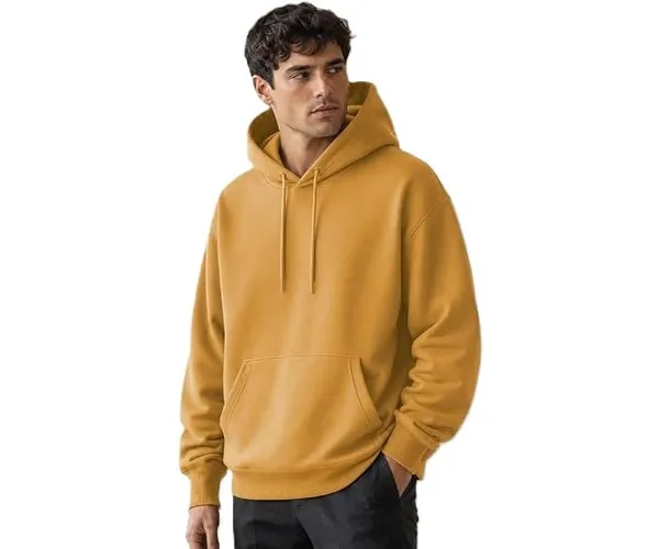 Mustard_Yellow_Cotton_Relaxed_Fit_Pullover_Hoodie_For_Men