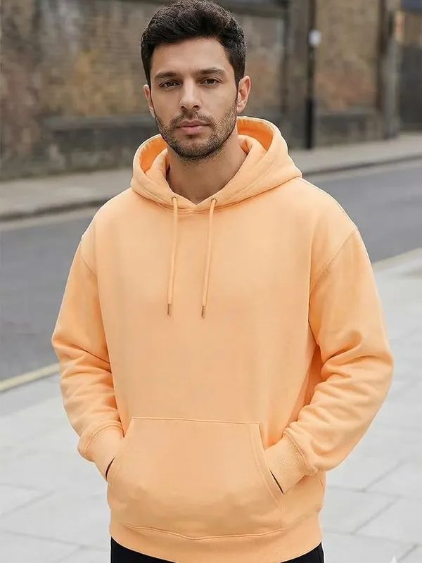 Peach_Fuzz_Cotton_Relaxed_Fit_Pullover_Hoodie_For_Men