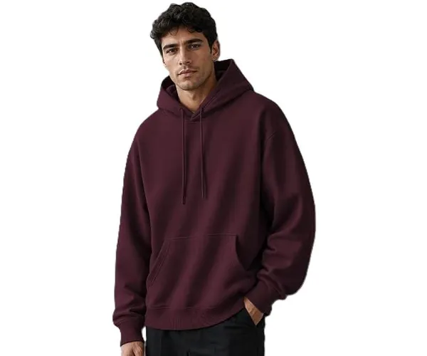 Maroon_Cotton_Relaxed_Fit_Pullover_Hoodie_For_Men