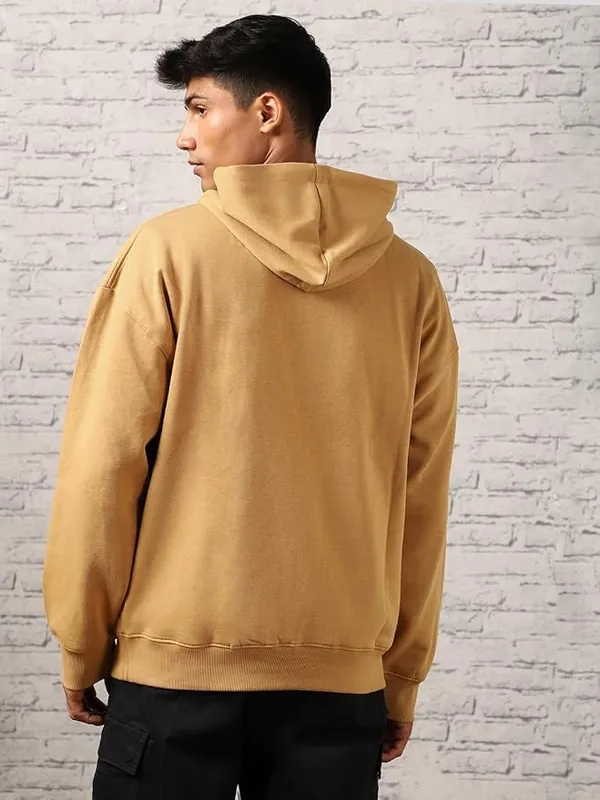 Oat_Milk_Cotton_Relaxed_Fit_Pullover_Hoodie_For_Men