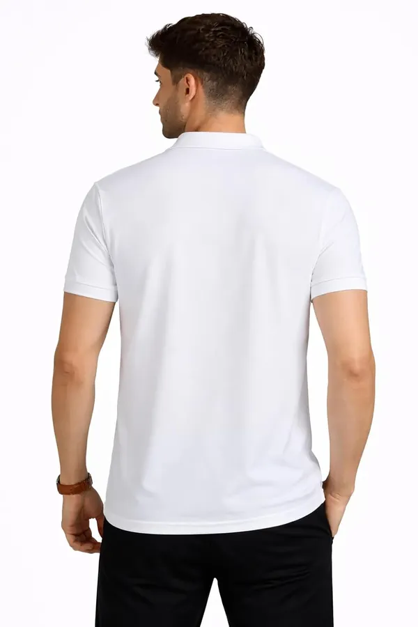 White_Pure_Cotton_Classic_Fit_Bio-Washed_Polo_T-Shirt_For_Men