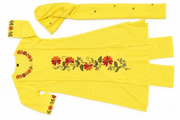 Yellow_Embroidered_Straight_Kurta_Set_For_Women