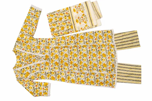 Yellow_Floral_Print_Straight_Kurta_Set_For_Women