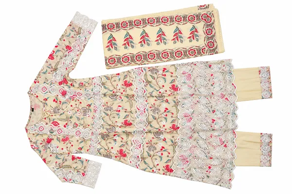 Beige_Floral_Print_Straight_Kurta_Set_For_Women