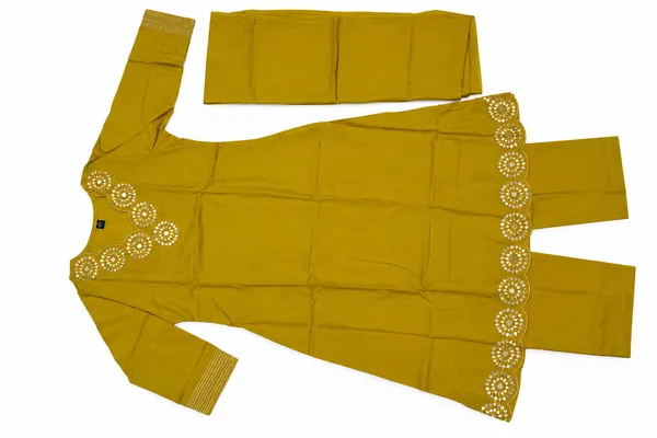 Mustard_Embroidered_Straight_Kurta_Set_For_Women