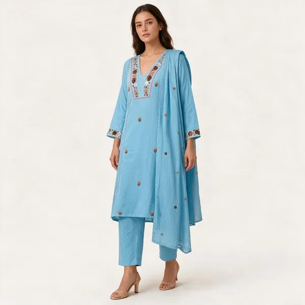Light_Blue_Floral_Embroidered_Straight_Kurta_Set_For_Women