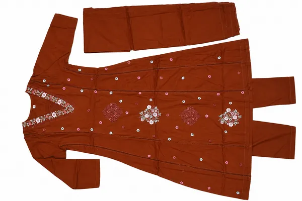 Brown_Floral_Embroidered_Straight_Kurta_Set_For_Women