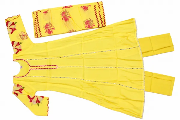 Yellow_Floral_Print_Anarkali_Kurta_Set_For_Women