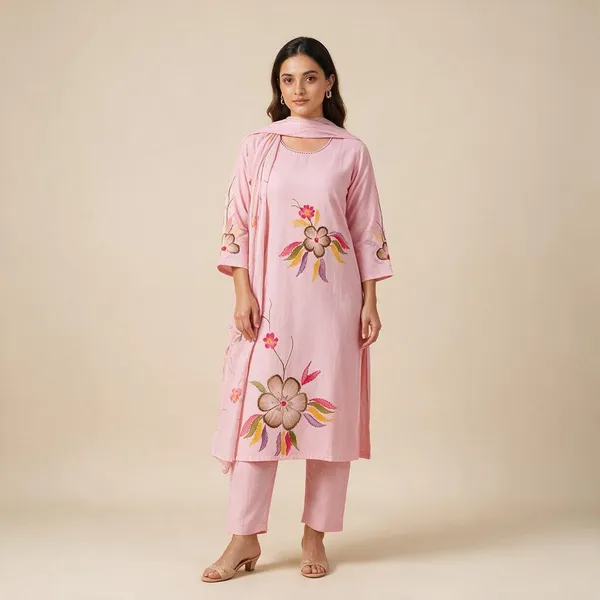 Pink_Floral_Embroidered_Straight_Kurta_Set_For_Women