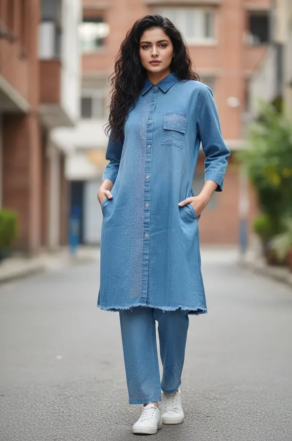 ÃƒÂ°Ã…Â¸Ã¢â‚¬â„¢Ã¢â€žÂ¢_Indigo_Denim_Embellished_Co-ord_Set