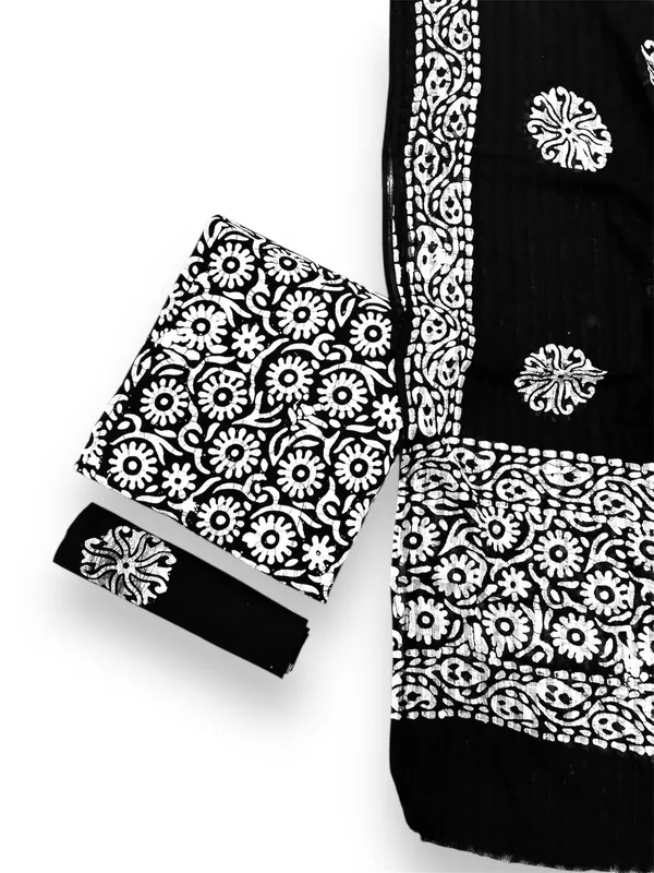 Black_And_White_Premium_Cotton_Unstitched_Suit_With_Dupatta_For_Women