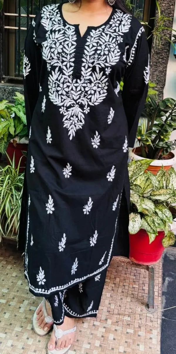 Black_Premium_Cotton_Kurti_Pant_For_Women