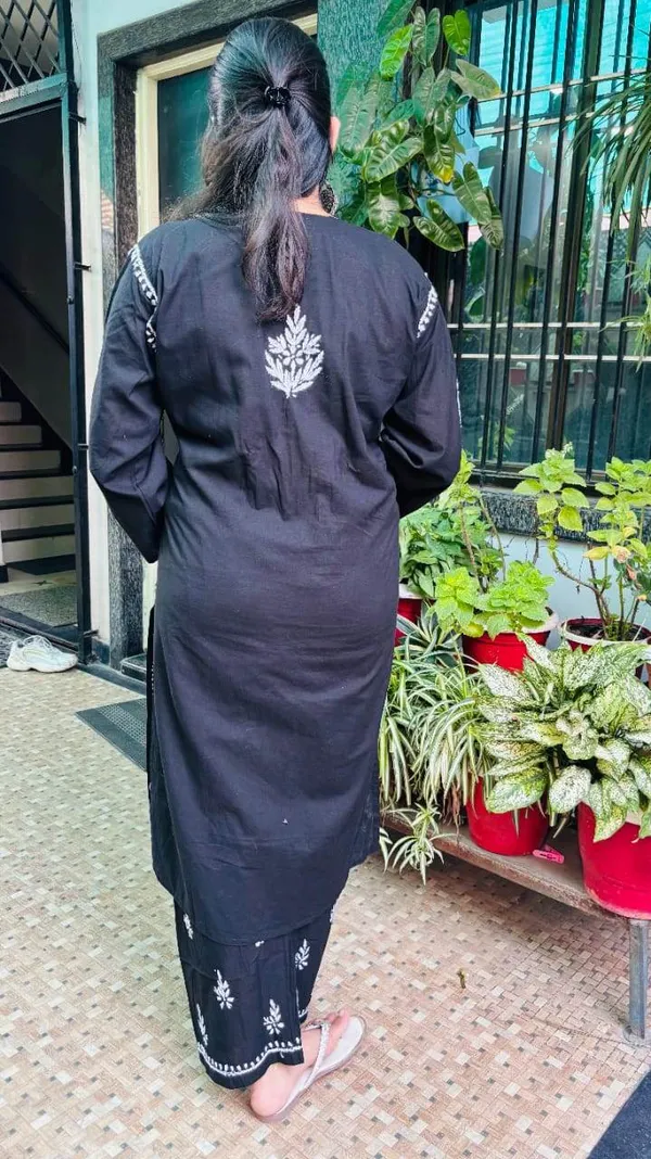 Black_Premium_Cotton_Kurti_Pant_For_Women