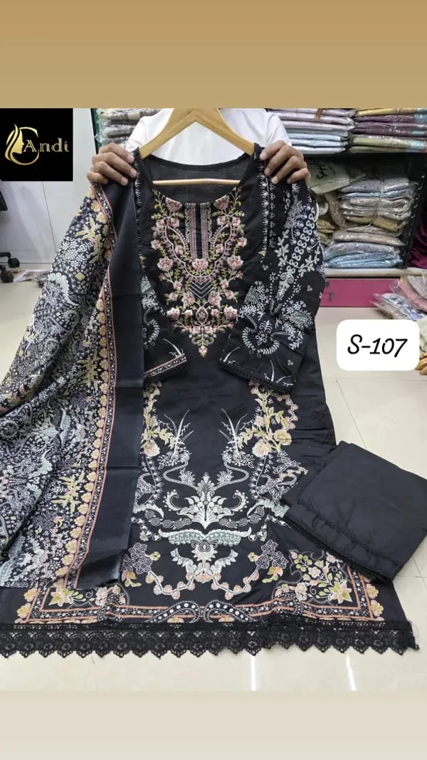 Black_Premium_Cotton_Kurti_With_Pant_And_Dupatta_Set_For_Women