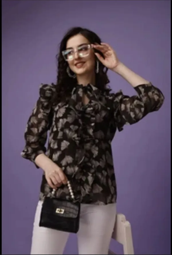 Black_Floral_Ruffle_Tie-Neck_Top