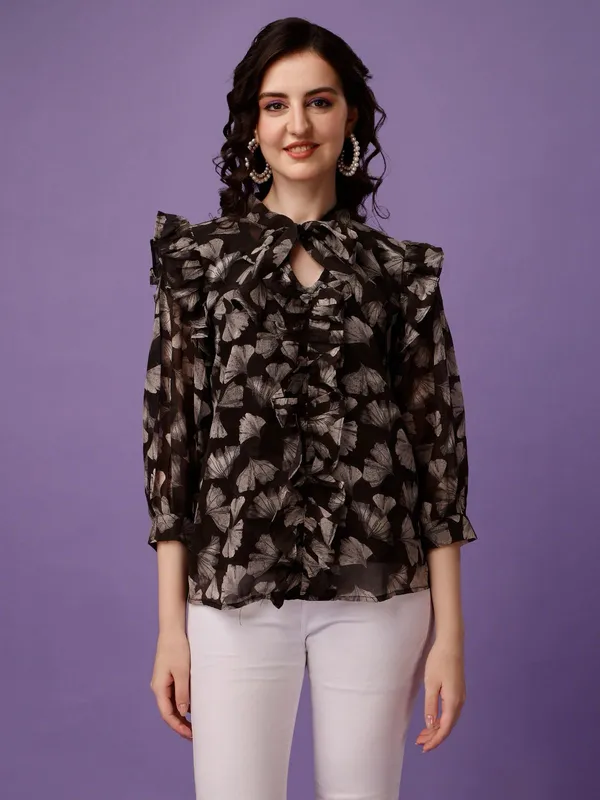 Black_Premium_Georgette_Top_For_Women