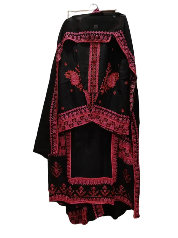 Black_And_Pink_Premium_Cotton_Kurti_With_Pant_And_Dupatta_Set_For_Women