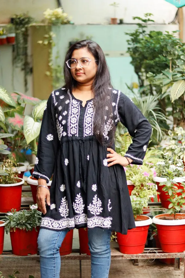 Black_Premium_Rayon_Chikankari_Kurti_For_Women