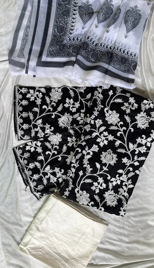 Black_Premium_Cotton_Unstitched_Suit_With_Dupatta_For_Women