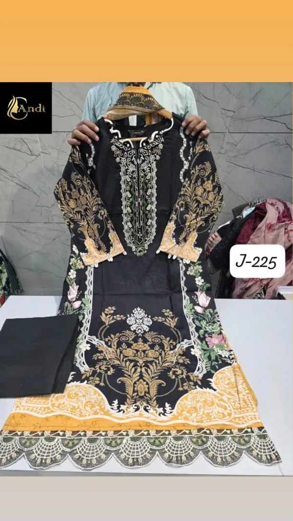 Black_Premium_Cotton_Kurti_With_Pant_And_Dupatta_Set_For_Women
