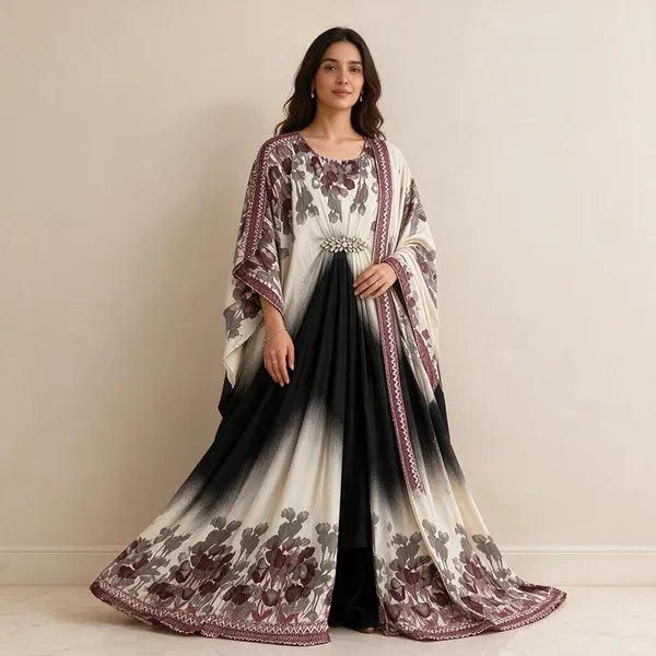 Wine_Premium_Cotton_Kurti_With_Pant_And_Dupatta_Set_For_Women