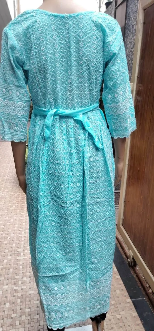 Blue_Chikankari_Frock_Kurti