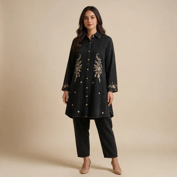 Black_Premium_Denim_Co-Ord_Set_For_Women