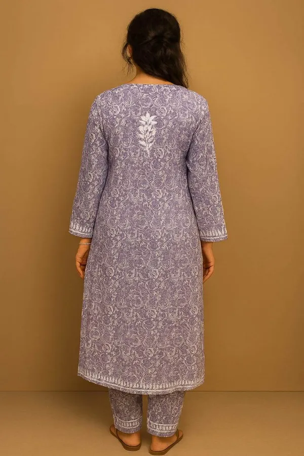 Blue_Premium_Cotton_Kurti_Pant_For_Women
