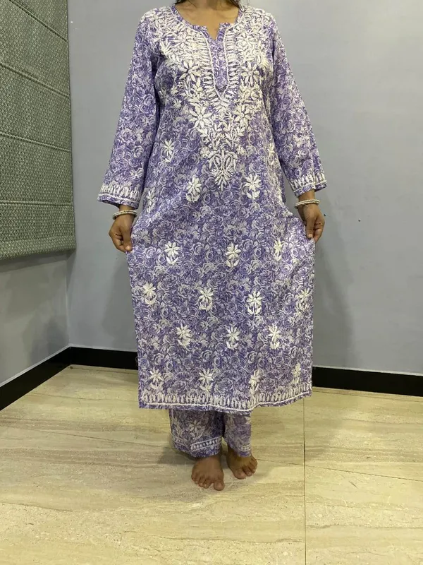 Blue_Premium_Cotton_Kurti_Pant_For_Women