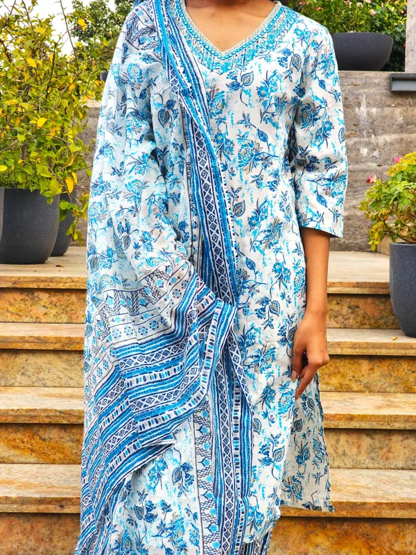 Blue_Jaipuri_Kurti_Pant_Dupatta_Set